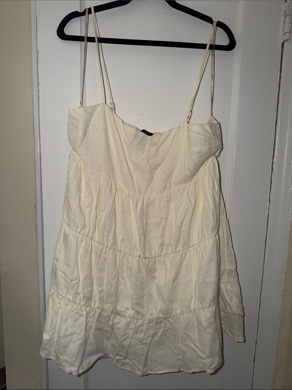 Forever 21 Ivory Smocked-Neck Slip Dress